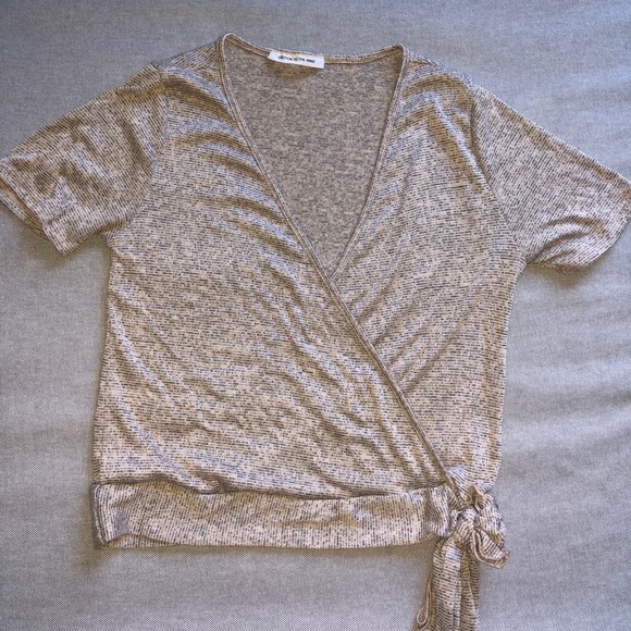 Short Sleeve Wrap Top - Picture 2 of 2